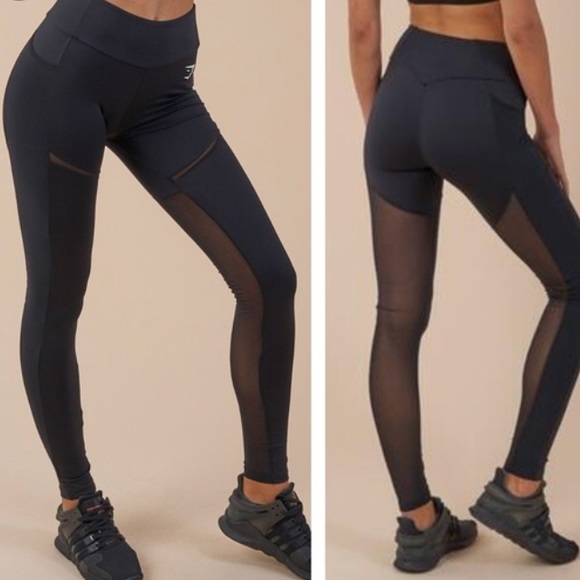 Gymshark Pants - Gymshark SIMPLY MESH leggings black S